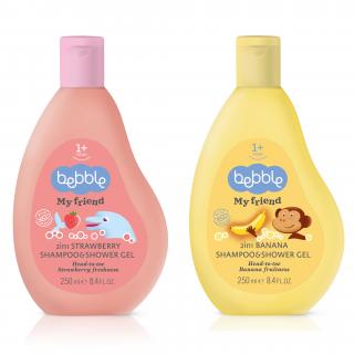 Duo set: Detský šampón a sprchový gél 2v1 Bebble - Banán & Jahoda