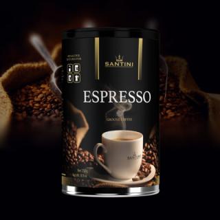Santini espresso - mletá káva 250 g, plech Etiketa: Klasická