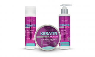 Vivaco Kerati & Kofein šampón 200 ml + balzam 200 ml + maska 200 ml darčeková sada