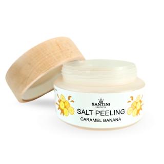 Zjemňujúci soľný peeling Santini Banán a karamel 250g
