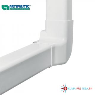PVC Ľavý vertikálny uhol 80x60mm k žľabu Artiplastic 08 0814 VS-W