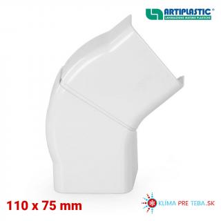PVC Ploché koleno (nastaviteľné) regulovateľné 12 1222PR-W 110x75 Artiplastic