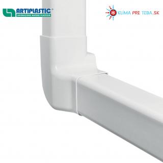 PVC Pravý vertikálny uhol 80x60mm k žľabu Artiplastic 08 0815 VD-W