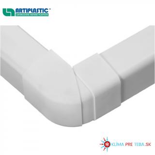 PVC Vonkajší roh regulovateľný (nastaviteľný) 80x60 mm k žľabu Artiplastic 08  0821ER-W
