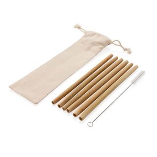 Sada (6) bambusových slamiek vrátane čistiacej kefky a obalu