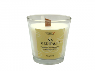Vonia Sójová sviečka s dreveným praskajúcim knôtom na meditáciu - Ylang ylang