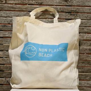 Nákupna taška z organickej bavlny - NON PLASTIC BEACH