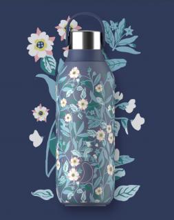 Nerezová fľaška Chilly's Seria 2 - Liberty - Brighton Blossom Whale Blue