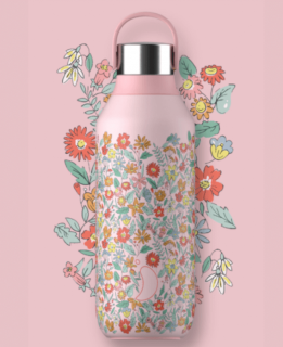 Nerezová fľaška Chilly's Seria 2 - Liberty - Summer Sprigs Blush Pink