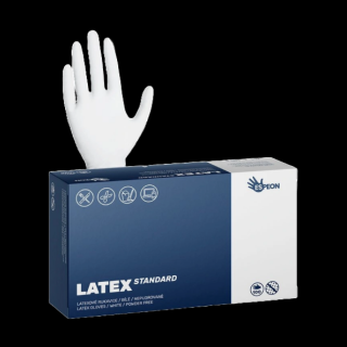 Latexové rukavice LATEX STANDARD 100 ks nepudrované biele Veľkosť: S