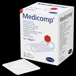 Medicomp Drain Kompres z netkaného textilu Rozmer: 10 x 10 cm ( 25 x 2 ks)