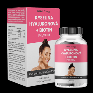 MOVit Kyselina hyaluronová + Biotin PREMIUM 60 kapsúl