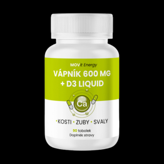 MOVit Vápnik 600 mg + D3 liquid 90 kapsúl