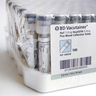 Skúmavky BD Vacutainer® na stanovenie glykémie s NaF/EDTA 2 ml 100 ks