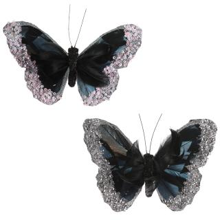 Motýle s klipom S/6 mix čierne