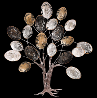 Strom kovový 92 cm, nástenná dekorácia