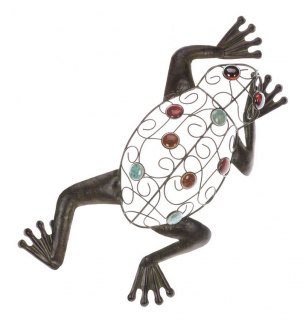Žaba 38 cm - kovová závesná dekorácia