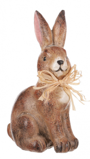 Zajac so slamenou mašľou 13cm