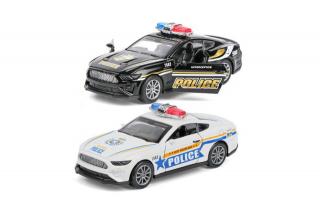 Auto policajné kovové 12,5cm - biele