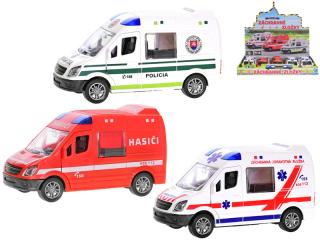 Auto záchranárske 3druhy/1:32 12cm - náhodné