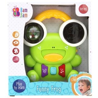 BamBam Hudobná interaktívna hračka žaba 15cm - zelená