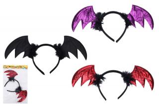 Čelenka karnevalová netopier - červená