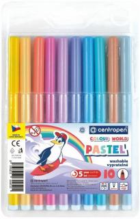 Centropen 7550/ 10, 1,0 súprava Pastel vyprateľných popisovačov