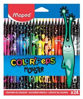 Ceruzky MAPED/24 3HR farebná súprava MONSTER