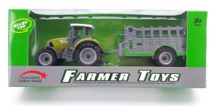 Kovový Traktor s ohrádkou 19cm - zelený