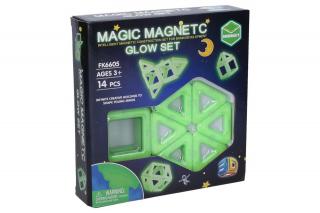 Magnetická stavebnica svietiaca v tme 14 dielov