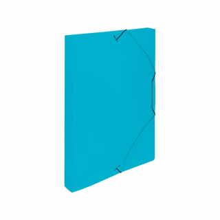 Odkladacie mapy A4 BOX PP s gumou priehľadné modré