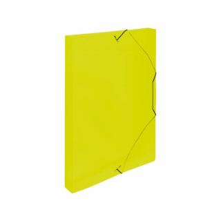 Odkladacie mapy A4 BOX PP s gumou priehľadné žlté