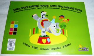 Papier farebný B5/ 8 farieb samolepiaci