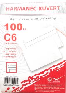 Poštové obálky  C6 2B05B3/100ks samolep balíčkové