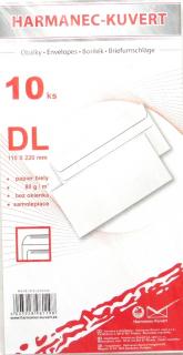 Poštové obálky  DL 2B05B3/ 10ks samolep balíčkové