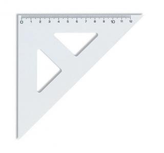 Pravítko trojuholník 45/141 s kolmicou KOH-I-NOOR transparent