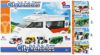 Stavebnica Alleblox City Vehicles 211-255ks/4druhy - 1
