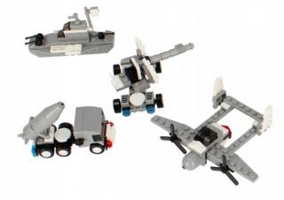 Stavebnica alleBlox MilitaryForce 62-67ks/4druhy - auto s delom