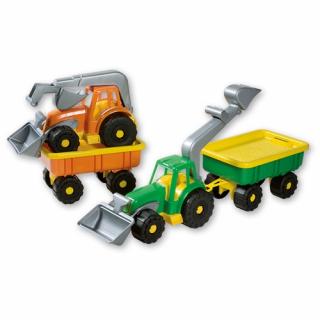 Traktor do piesku s vlečkou-nakladač, bager 58cm - náhodný