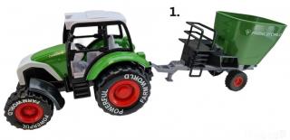 Traktor kovový s vlečkou My Farm 28cm 3druhy vlečky - 1