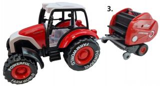 Traktor kovový s vlečkou My Farm 28cm 3druhy vlečky - 3