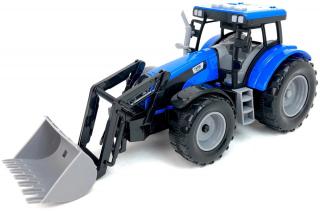 Traktor My Farm s nakladačom alebo radlicou efekty 26cm - modrý - s lyžicou