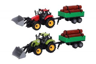 Traktor nakladač s vlečkou 36 cm - červený