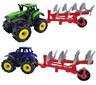 Traktor s pluhom na zotrvačník 25cm - náhodný