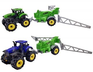 Traktor s postrekom na zotrvačník 25cm - modrý