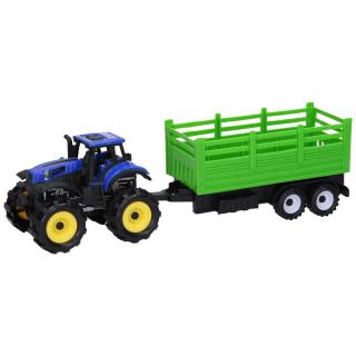 Traktor s vlečkou 27,5cm - modrý