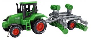 Traktor s vlečkou My Farm mix druhov 21cm - diskový pluh
