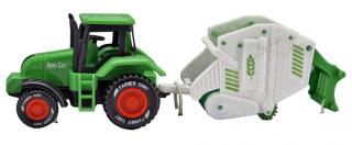 Traktor s vlečkou My Farm mix druhov 21cm - so stohovačom slamy