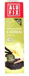 Vrecia na odpad zaťahovacie voňavé 40l /12ks,  na odpad ČIERNY ČAJ