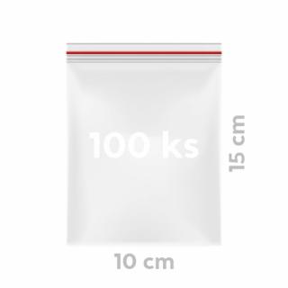 Vrecká PE rýchlouzatváracie 10x15cm/100ks s euro-závesom